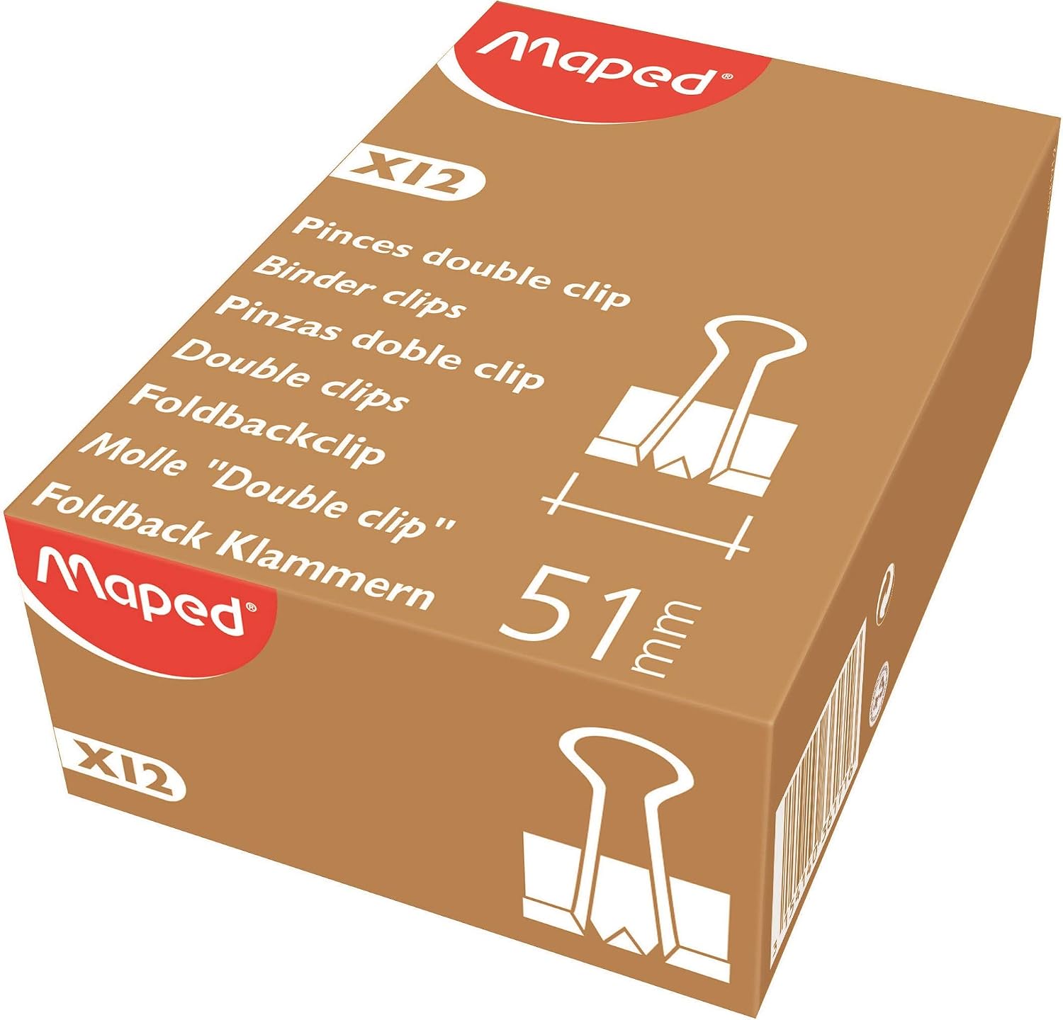 Thumbnail 1 de Maped dubbele clips van metaal, 51 mm, zwart, 12 stuks