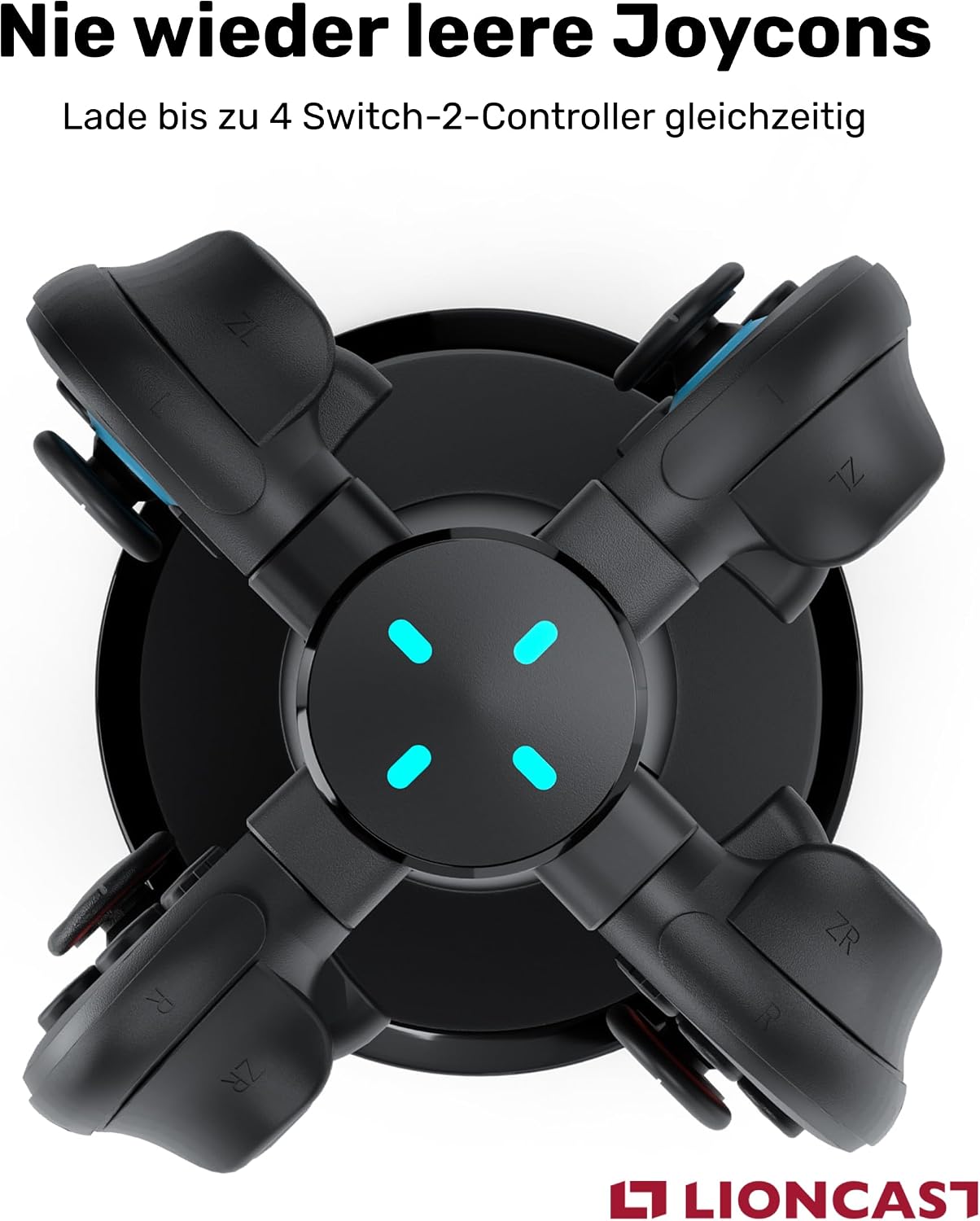 Detalle de LIONCAST Ladestation Switch 2 Joy-Con mit 4 Slots