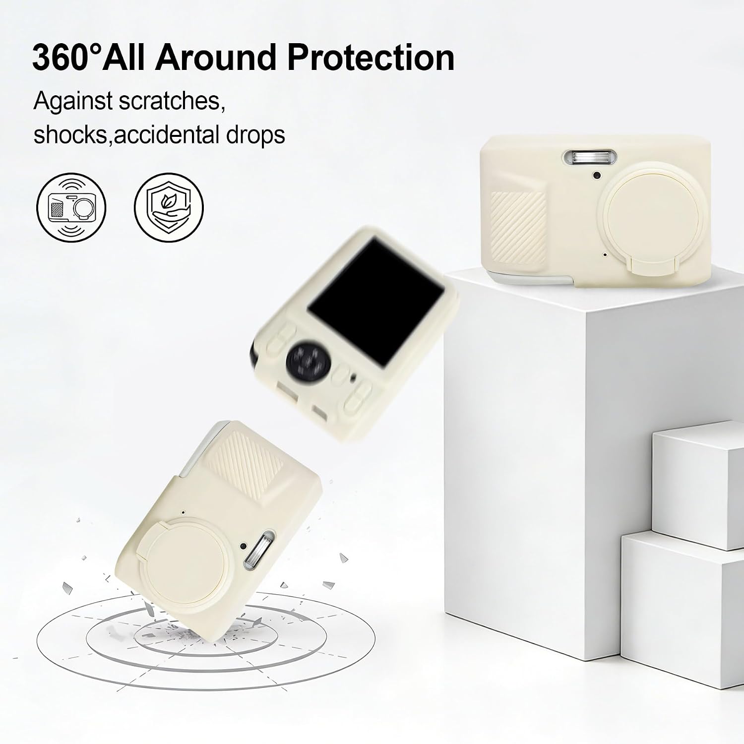 Thumbnail 4 de BOVKE Case for Kodak PIXPRO FZ45: Silky Soft Silicone Protection in Mist White