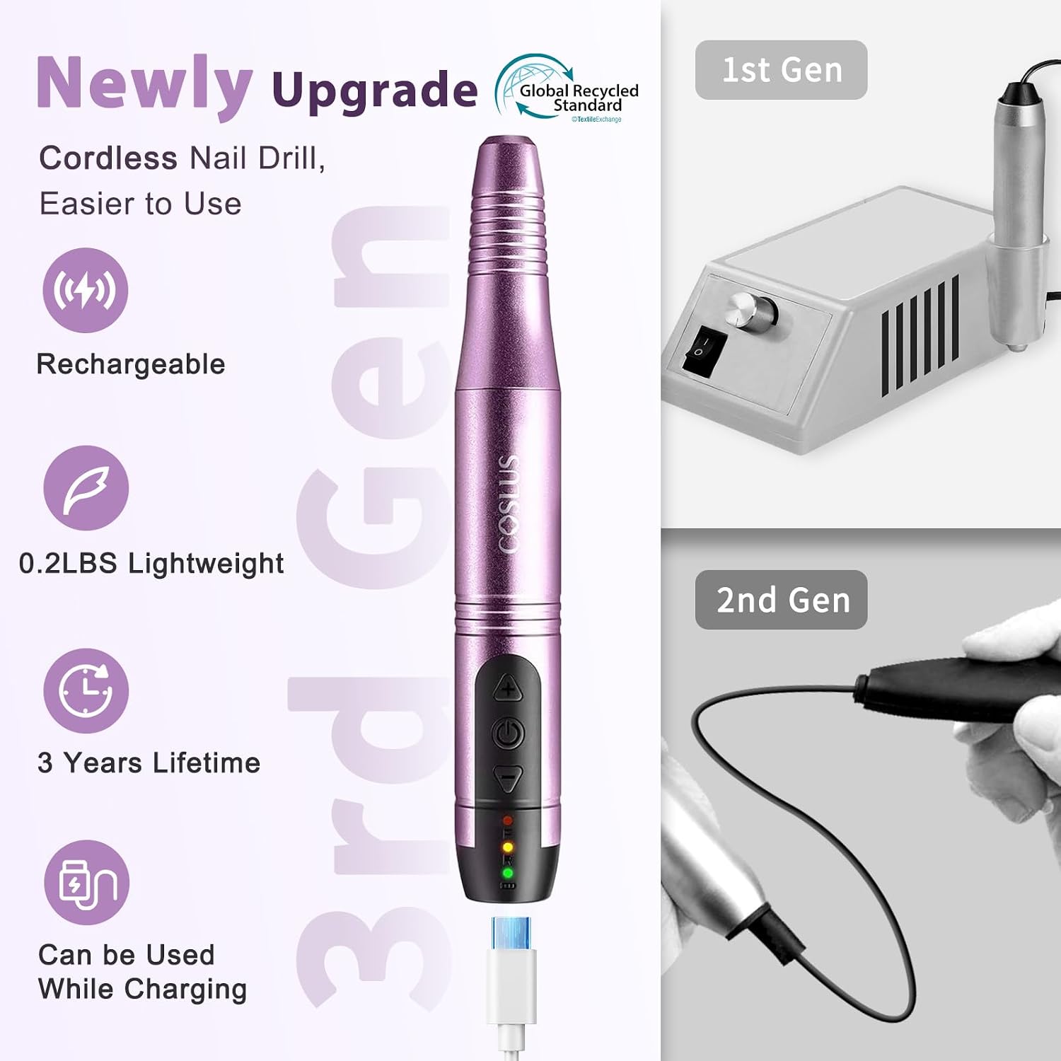 Detalle 2 de COSLUS Cordless Nail Drill 6 Hours ๐