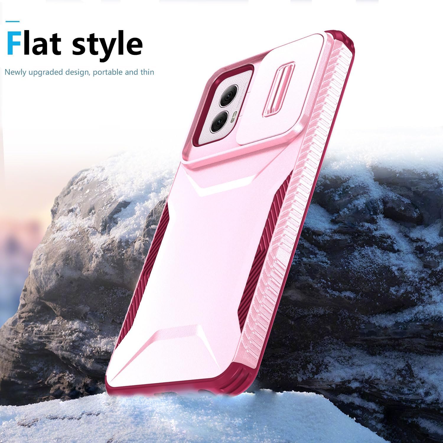Thumbnail 5 de Asuwish Pink Hybrid Case for Motorola Moto G Power 5G (2024) with Camera Cover