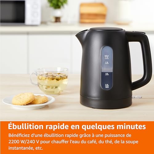 Thumbnail 6 de Amazon Basics Bouilloire Électrique 1,7 L – 2200 W, Base 360°, Arrêt Automatique et Filtre Anti-Calcaire Amovible