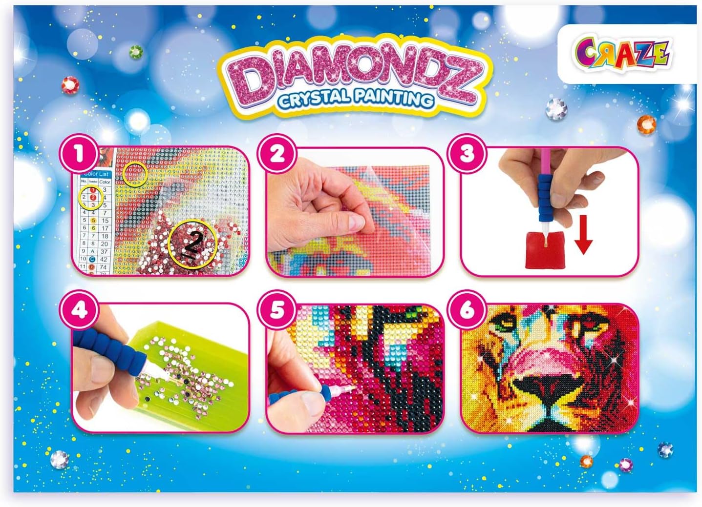 Thumbnail 4 de CRAZE DIAMONDZ LION kit diamante 25x35 cm 🎨