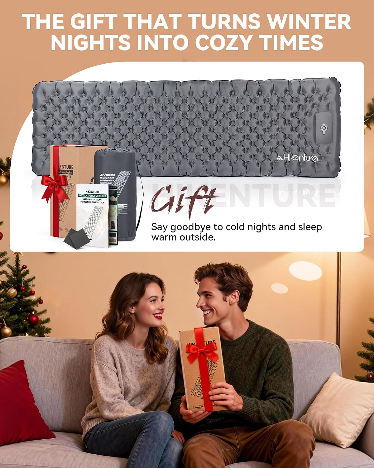 Thumbnail 6 de Hikenture 7.3 R-Value Insulated Sleeping Pad – 210 x 64 cm, 10 cm Thick with Built‑in Foot Pump