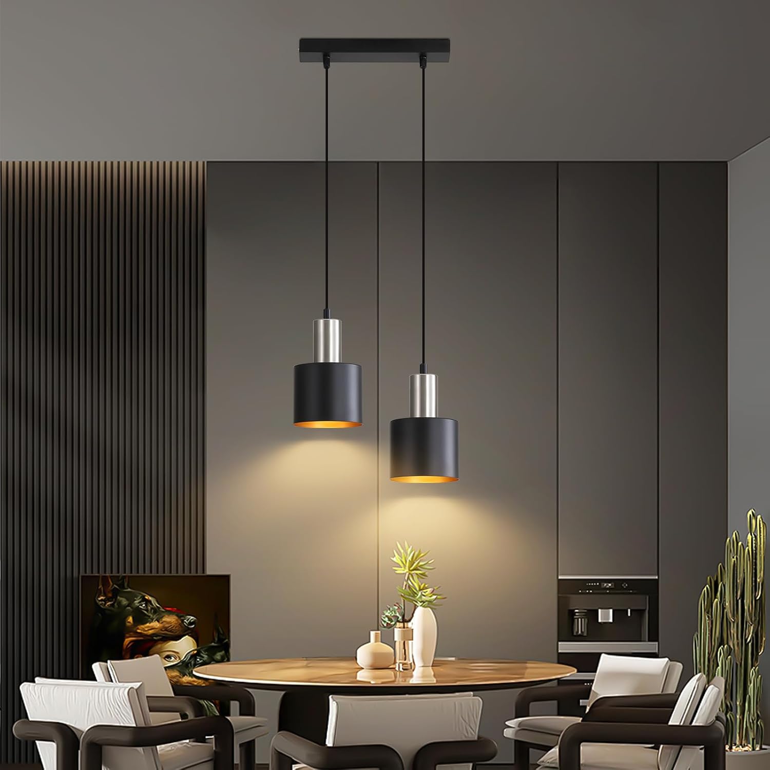 Thumbnail 6 de Lichtmaler E27DD-02 hanglamp, zwart metaal, 2 lichtpunten en E27