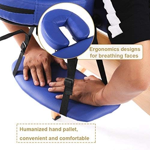 Detalle 1 de BestMassage Portable Massage Table, Blue, Adjustable Height, Folding Design
