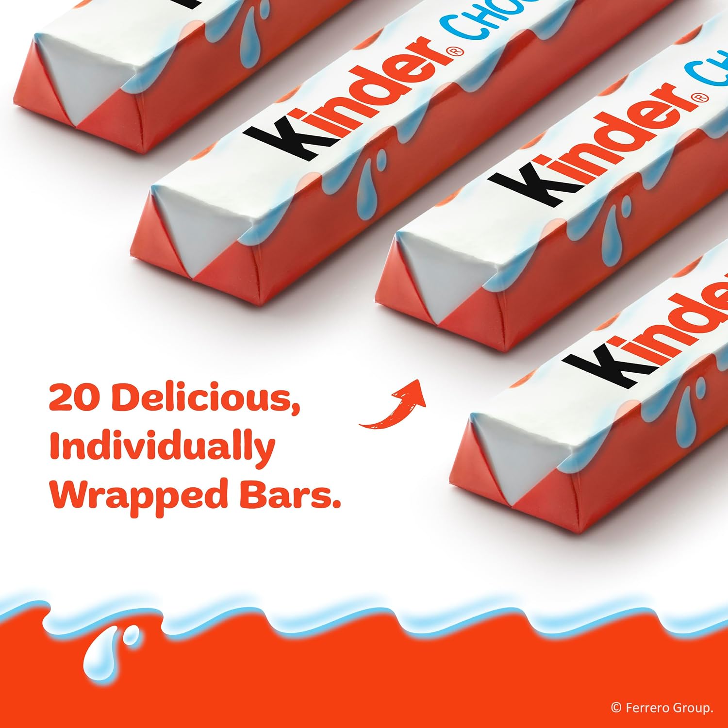 Detalle 1 de Kinder Chocolate 00009800512188 Bars, 18 Four-Count Packs, Creamy Milk Filling