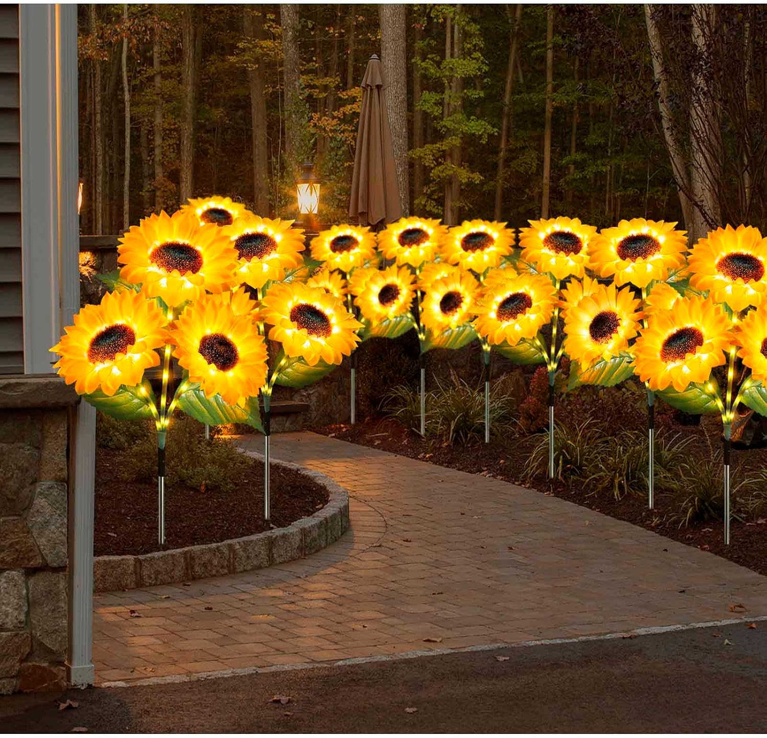 Detalle de Solar Sonnenblumen für außen, 3er Set