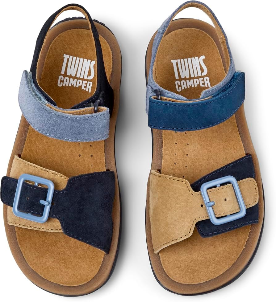 Detalle de Camper Garçon Bicho K800672 2-Strap Sandal – Sandale enfant colorée en cuir et peau