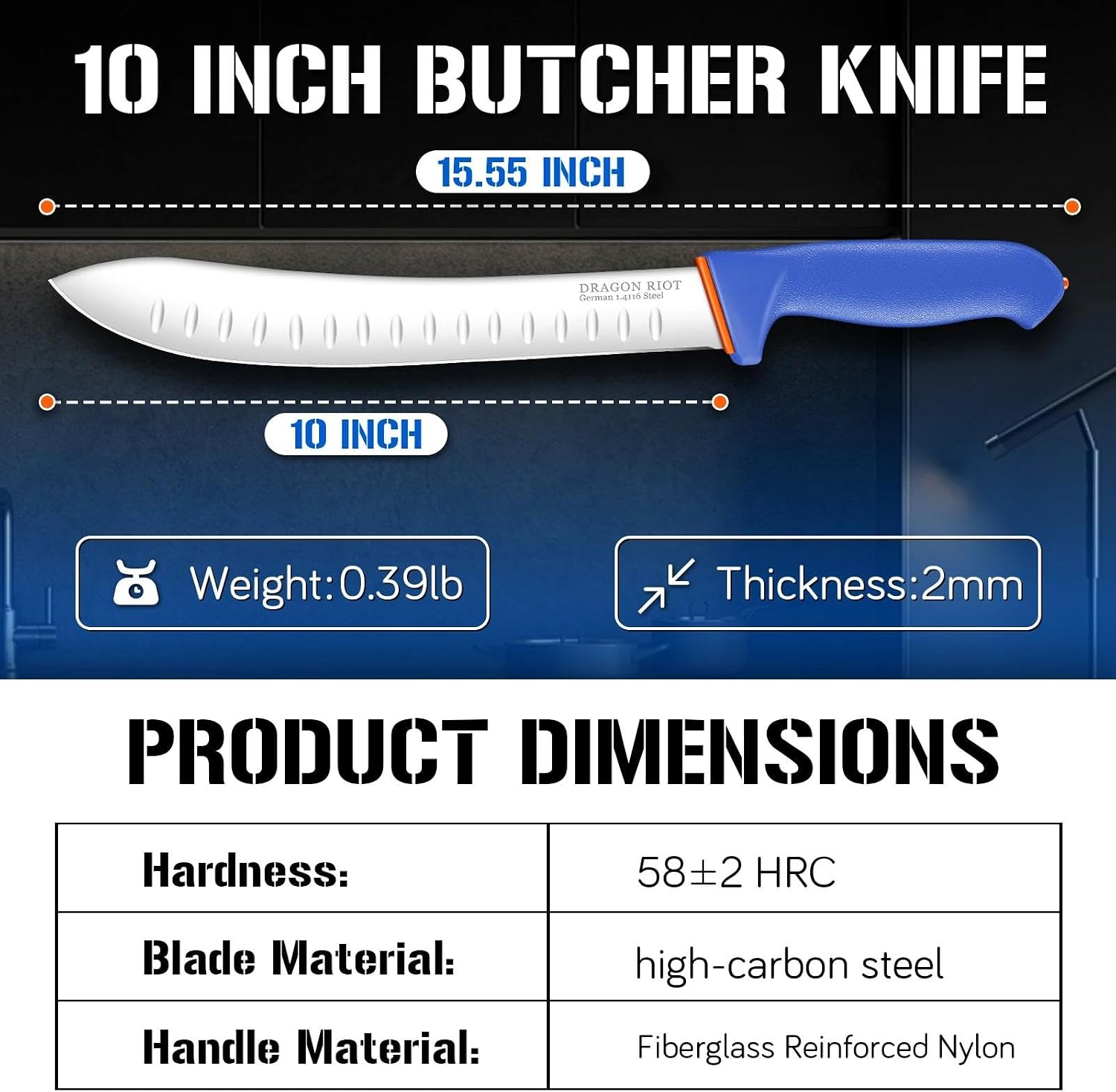 Thumbnail 6 de DRAGON RIOT Butcher Knife, 10-inch