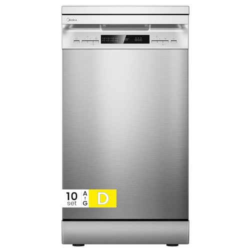 Detalle de Midea MFD45S200X.1-IT: lavastoviglie slim da 10 coperti con 8 programmi e lavaggio a basso consumo