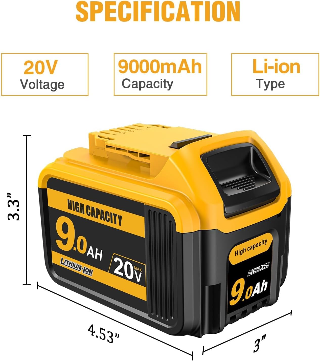 Thumbnail 5 de DeWalt-compatible replacement battery 9.0Ah