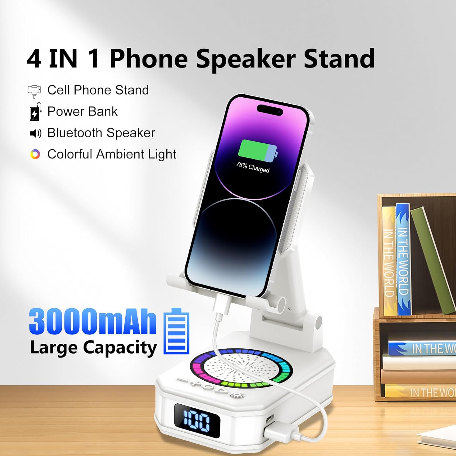 Thumbnail 2 de 4-in-1 Phone Stand with Bluetooth Speaker