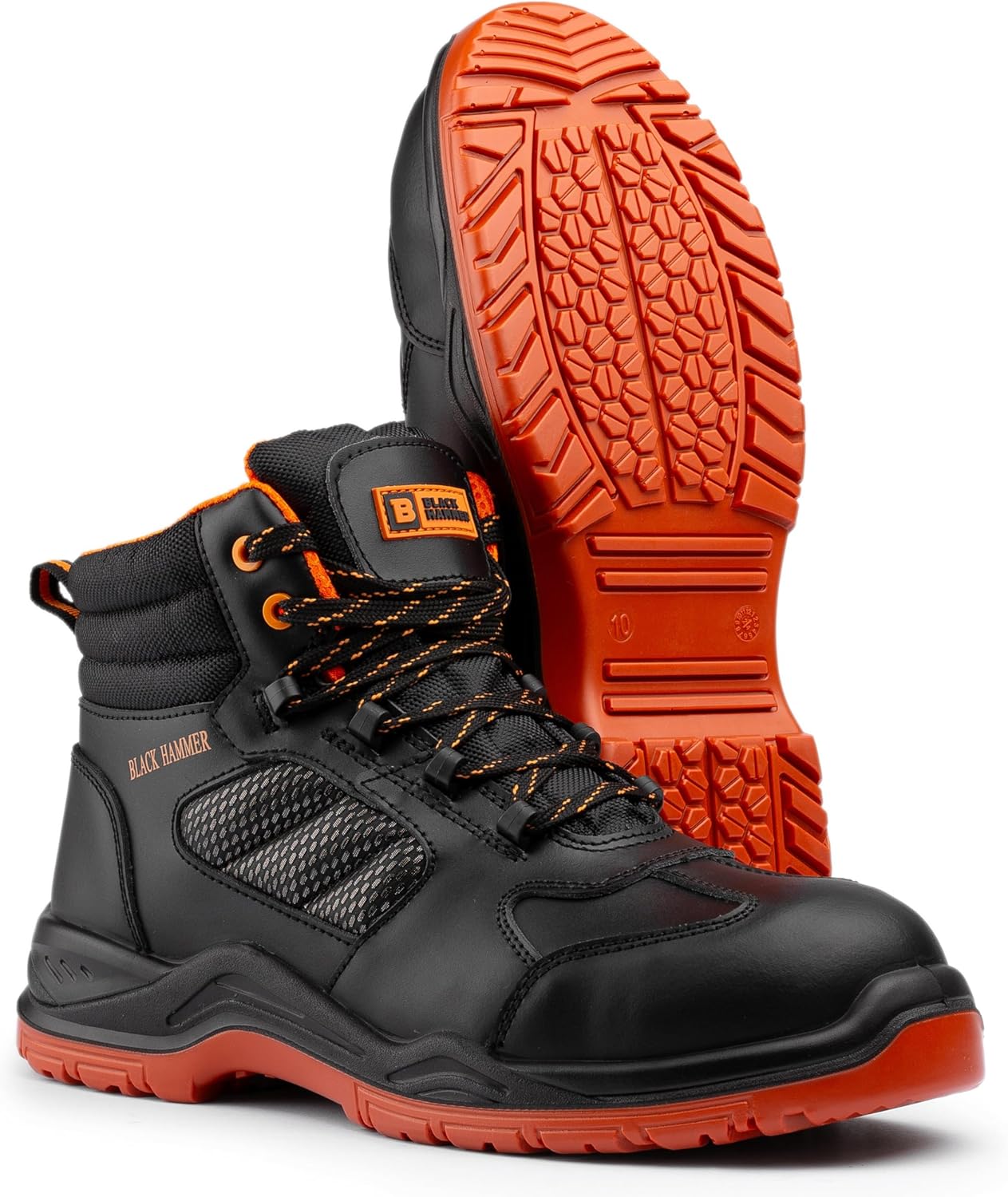 Detalle de BLACK HAMMER Sicherheitsstiefel Herren S3 SRC – leichte, metallfreie Sicherheitsschuhe mit Kevlar Zwischensohle