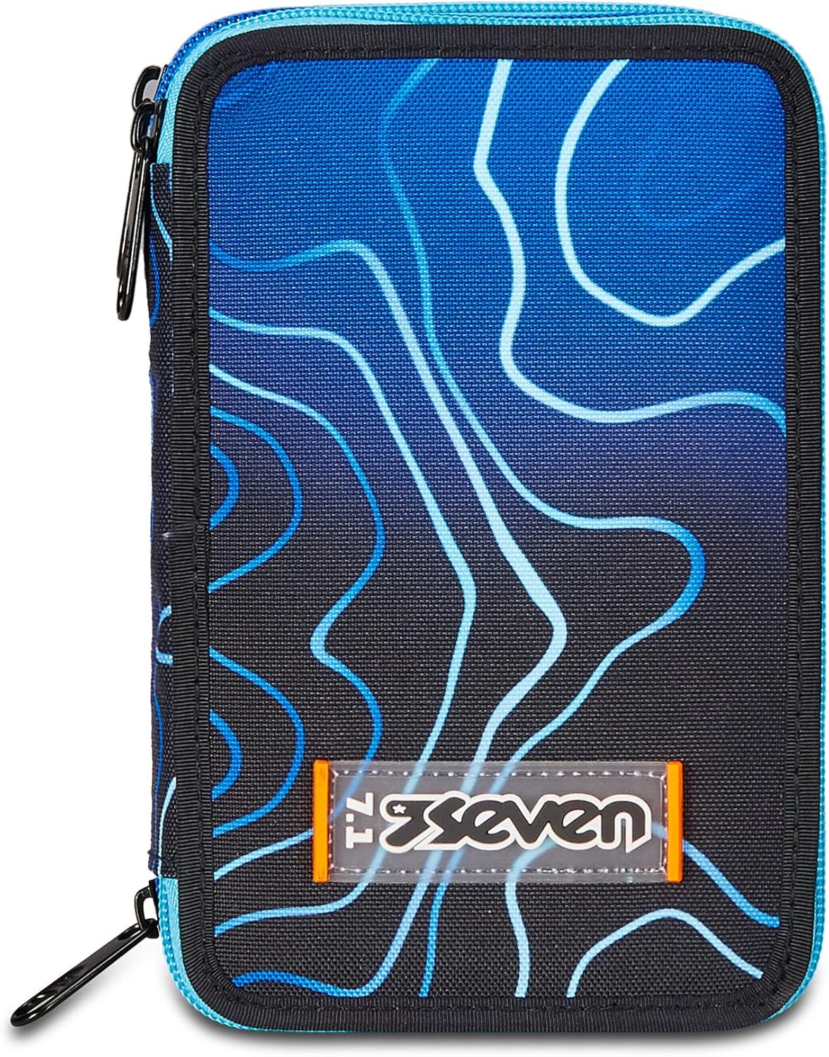 Thumbnail 5 de Seven Trousse d'école 3 Zip Blue Deep – Mapset Boy, porte-stylo triple et accessoirisée