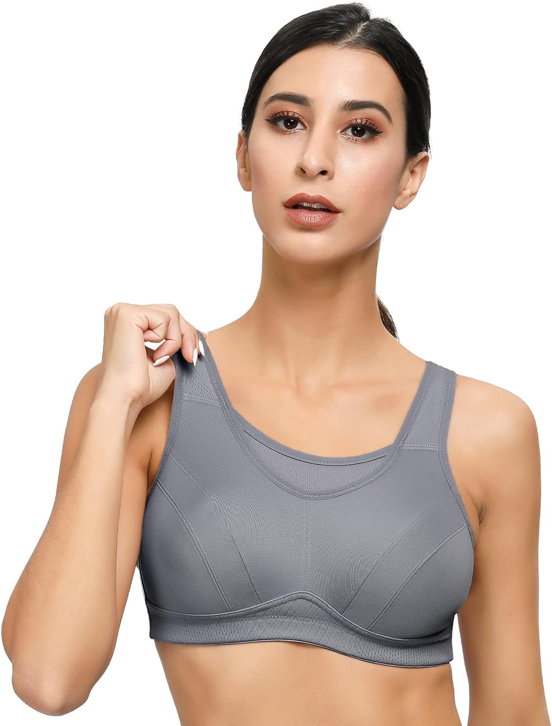 Detalle de Deyllo Sport-BH für große Brüste – starker Halt, ohne Bügel, für Fitness, Joggen und Yoga