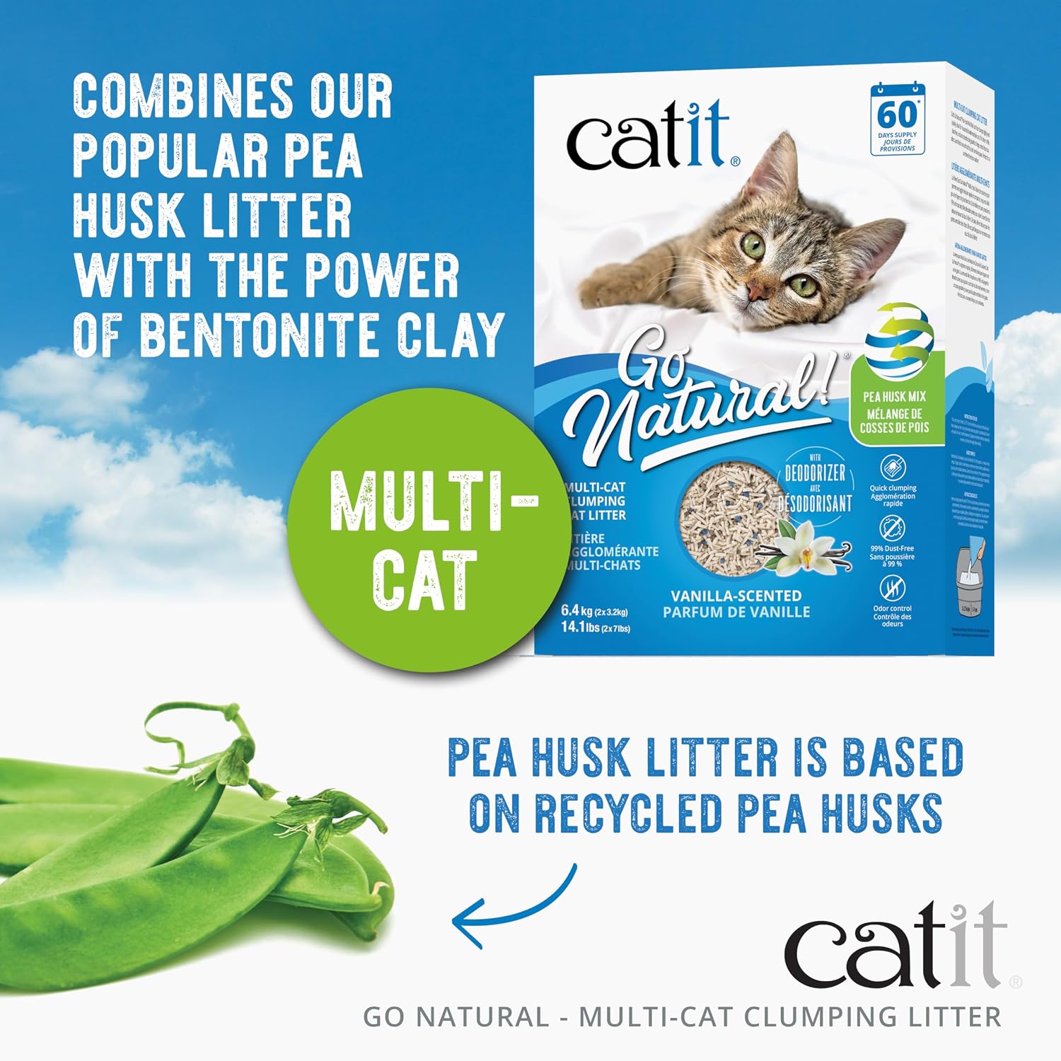 Detalle 2 de Arena Aglomerante Catit Go Natural para Varios Gatos 🐱