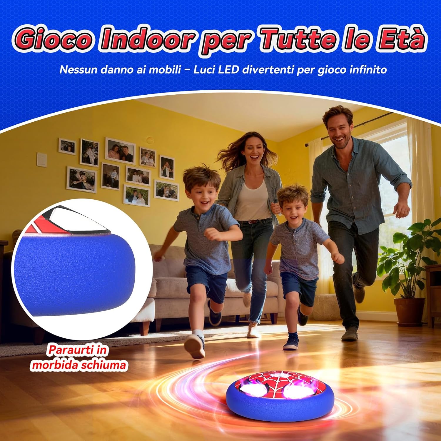 Thumbnail 5 de Pallone da calcio con occhi e web luminosi per bambini (3–12 anni) – giocattolo da interno ed esterno