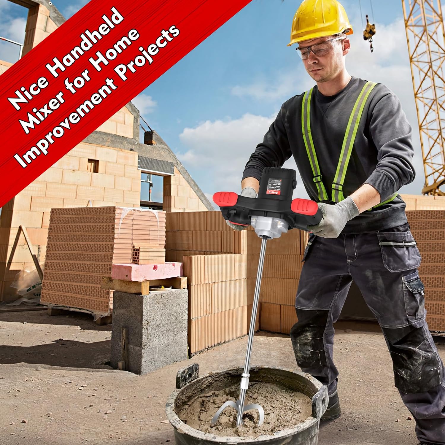 Thumbnail 1 de IMAYCC Mörtelrührer 2100W Betonmischer – 6-Gang Rührwerk, M14 Quirl, robustes Mörtel- und Betonrührgerät (Schwarz)