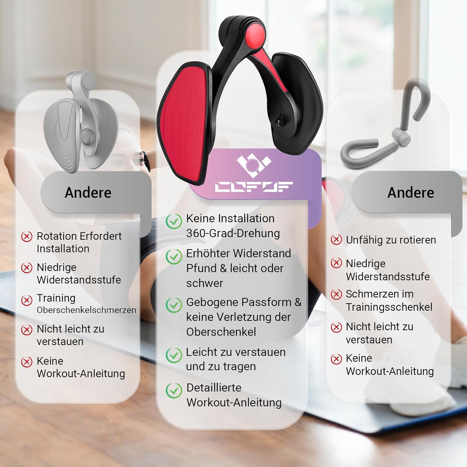 Thumbnail 2 de Oberschenkeltrainer 28–38 lb Beckenboden- und Po-Training für Damen mit Resistance-Bands