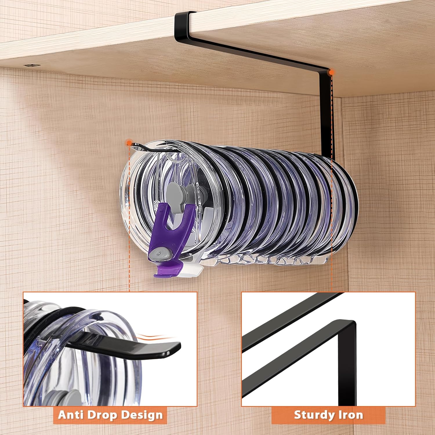 Thumbnail 2 de Tumbler Lid Organizer 20-lid horizontal hook