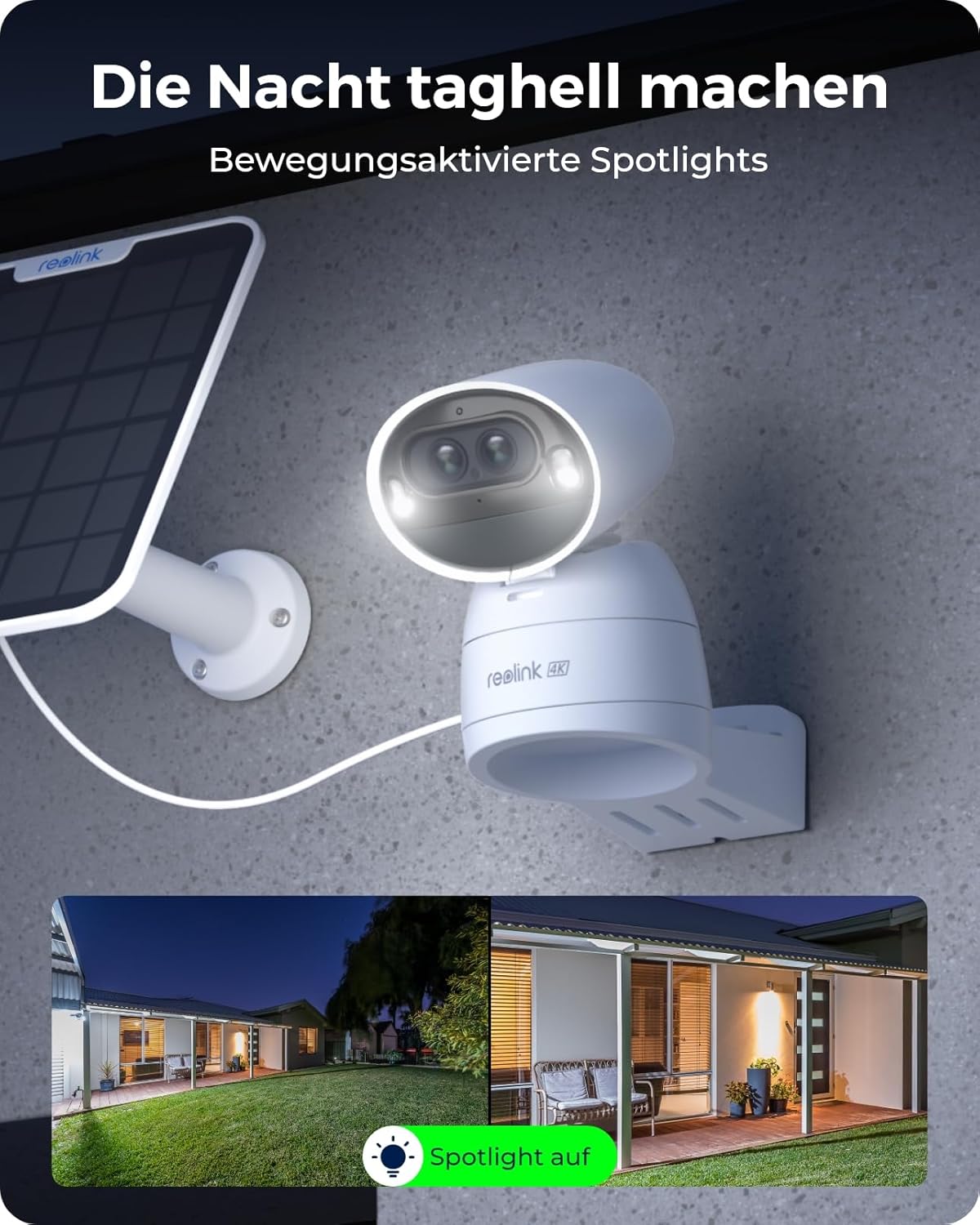 Detalle 2 de Reolink 4K Solar-Überwachungskamera Aussen Akku mit 360° PTZ, Auto-Tracking & Dual Lens (Argus Track+)