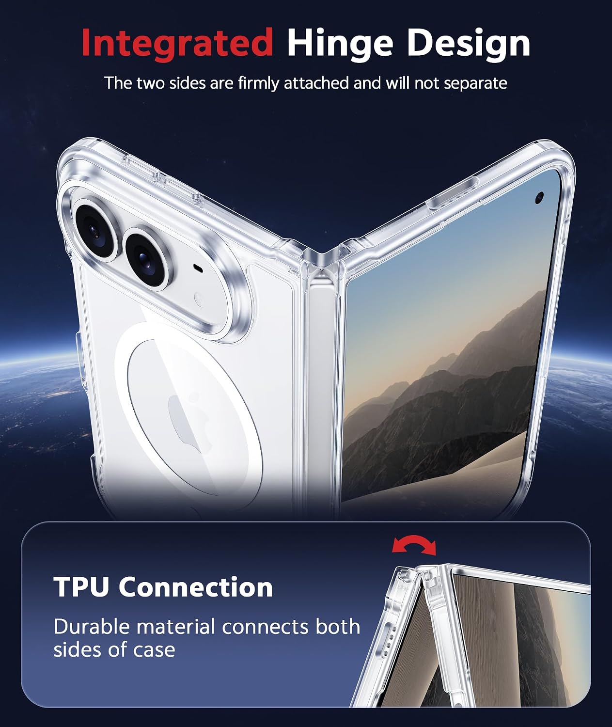 Detalle de FNTCASE iPhone Duo Magnetic Clear Case with MagSafe and 9H Screen Protector