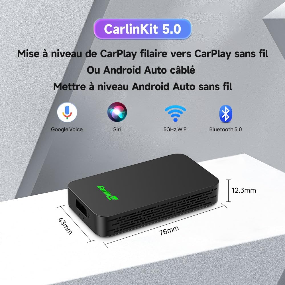 Thumbnail 1 de Carlinkit 5.0 2air : adaptateur CarPlay/Android Auto sans fil 2 en 1