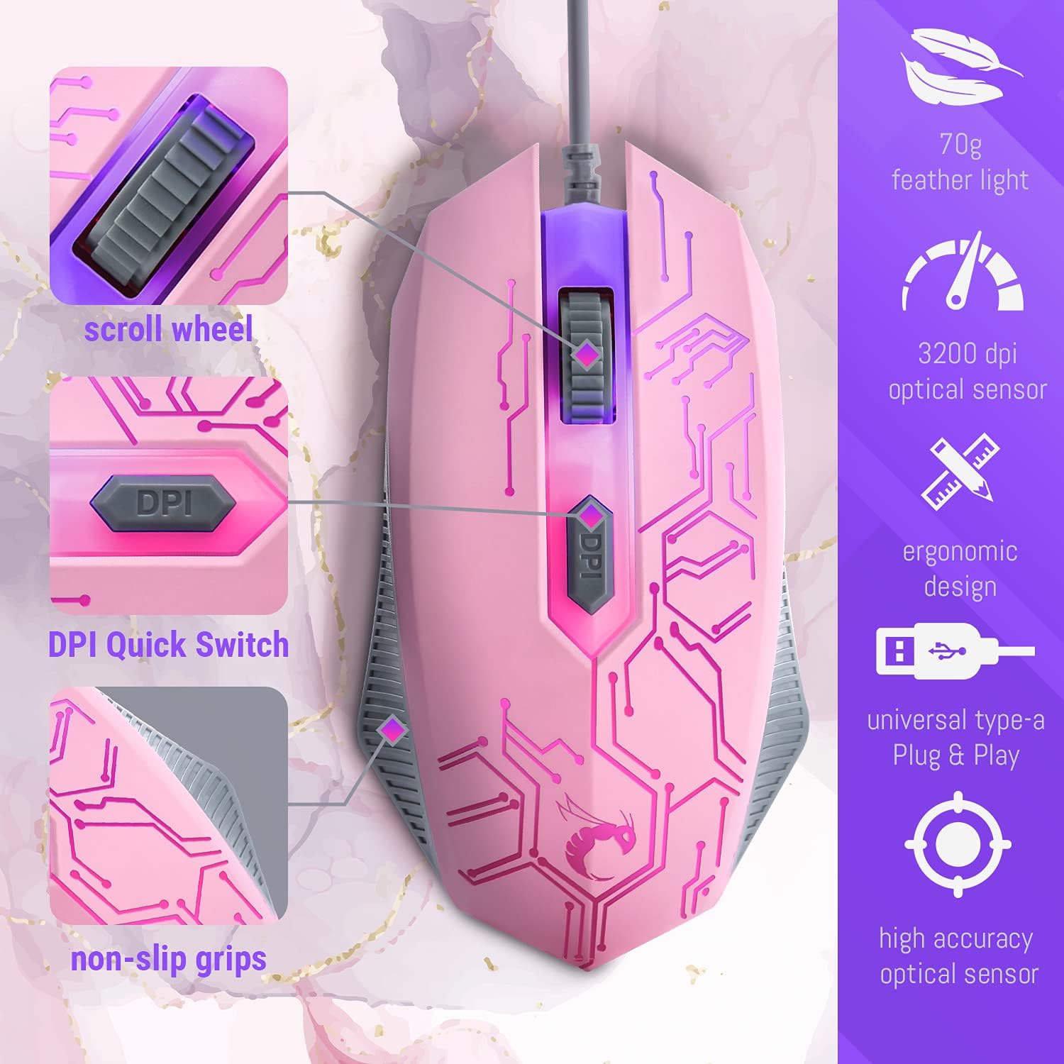 Thumbnail 4 de Hornet RX-250 4in1 pink gaming bundle