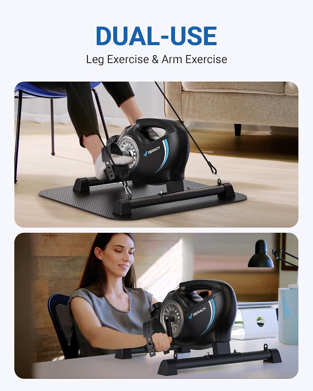 Detalle 2 de MERACH MR-S04 Under-Desk Pedal Exerciser with Magnetic Resistance and App