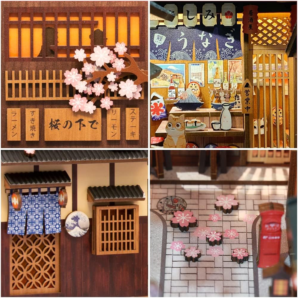 Detalle de CUTEBEE Book Nook Kit Under the Sakura Tree