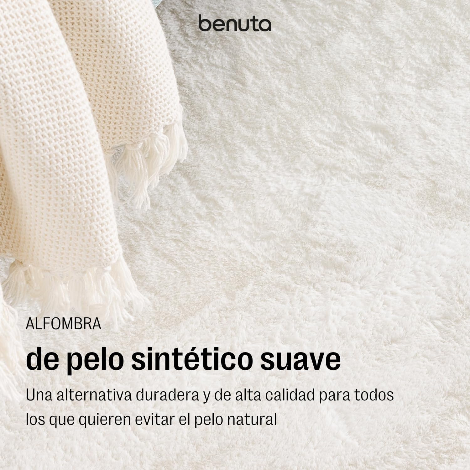 Detalle 2 de benuta Basic Furry 160x230 alfombra salón