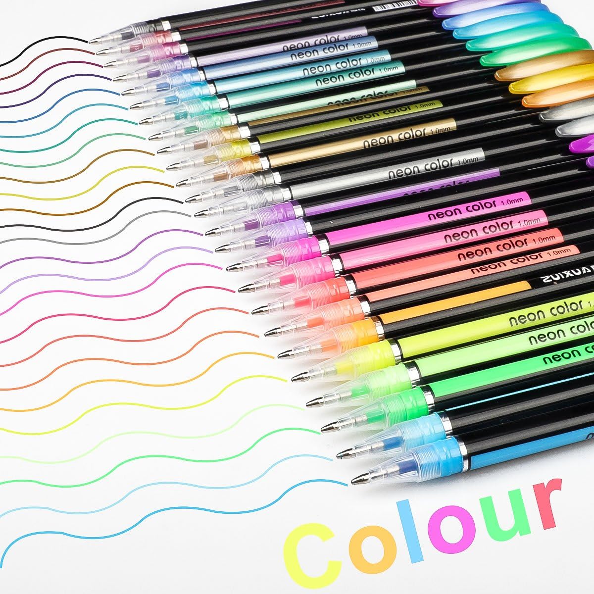 Detalle de Mutsitaz Set 48 Penne Gel Colorate: glitter, metallizzate, neon e pastello per libri da colorare e schizzi
