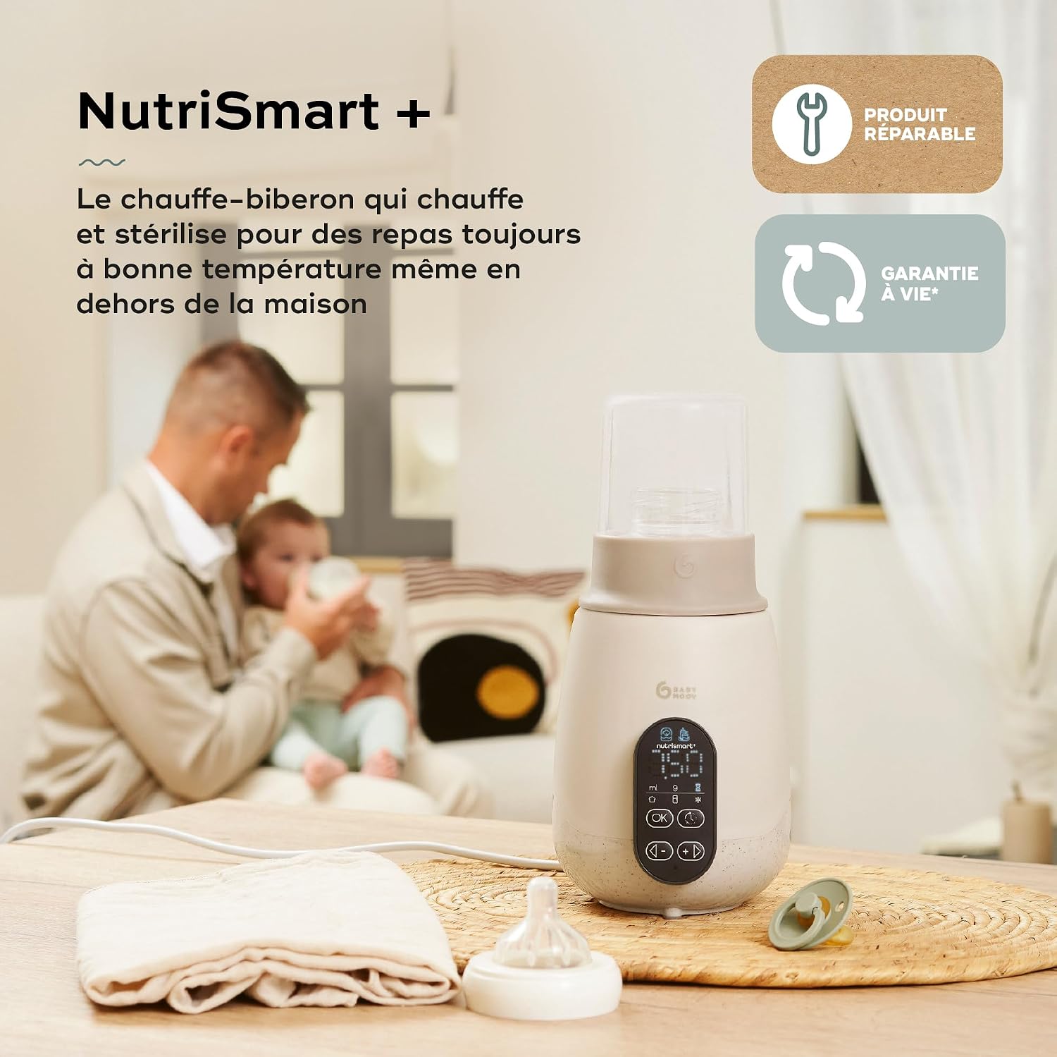 Thumbnail 1 de Babymoov Chauffe Biberon Nomade et Stérilisateur NutriSmart(+) – Portable, pratique et programmable