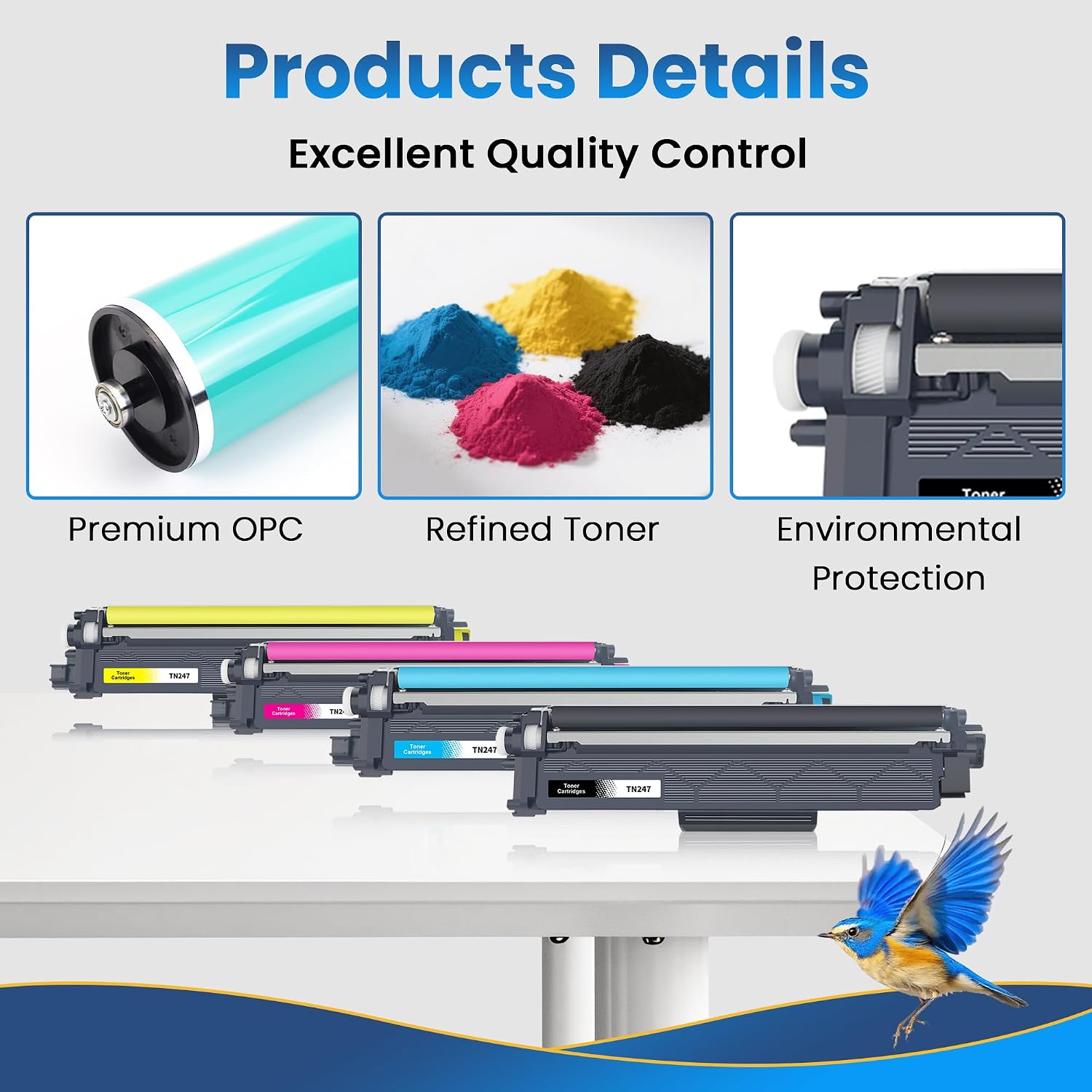 Detalle 2 de Jhaan TN-243CMYK / TN-247 kompatibler Toner 3er-Pack für Brother (TN243CMY/TN247C/TN247M/TN247Y)