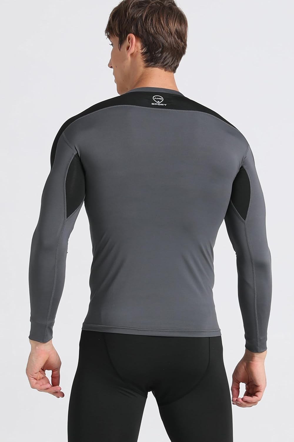 Detalle 2 de AMZSPORT Camicia a compressione da uomo maniche lunghe