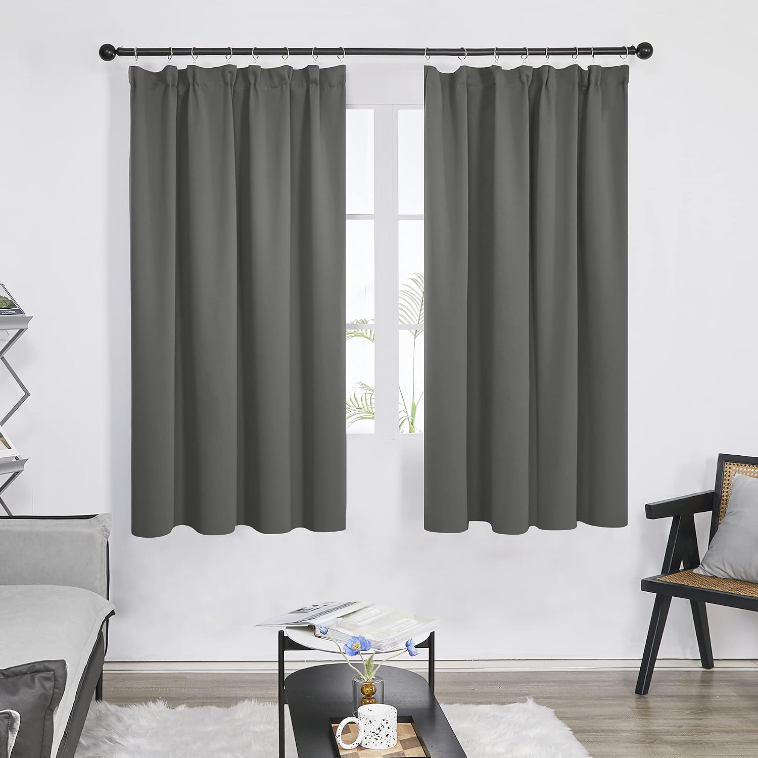 Detalle de Deconovo Super Soft Pencil Pleat Curtains 66×63 Inch 🏠