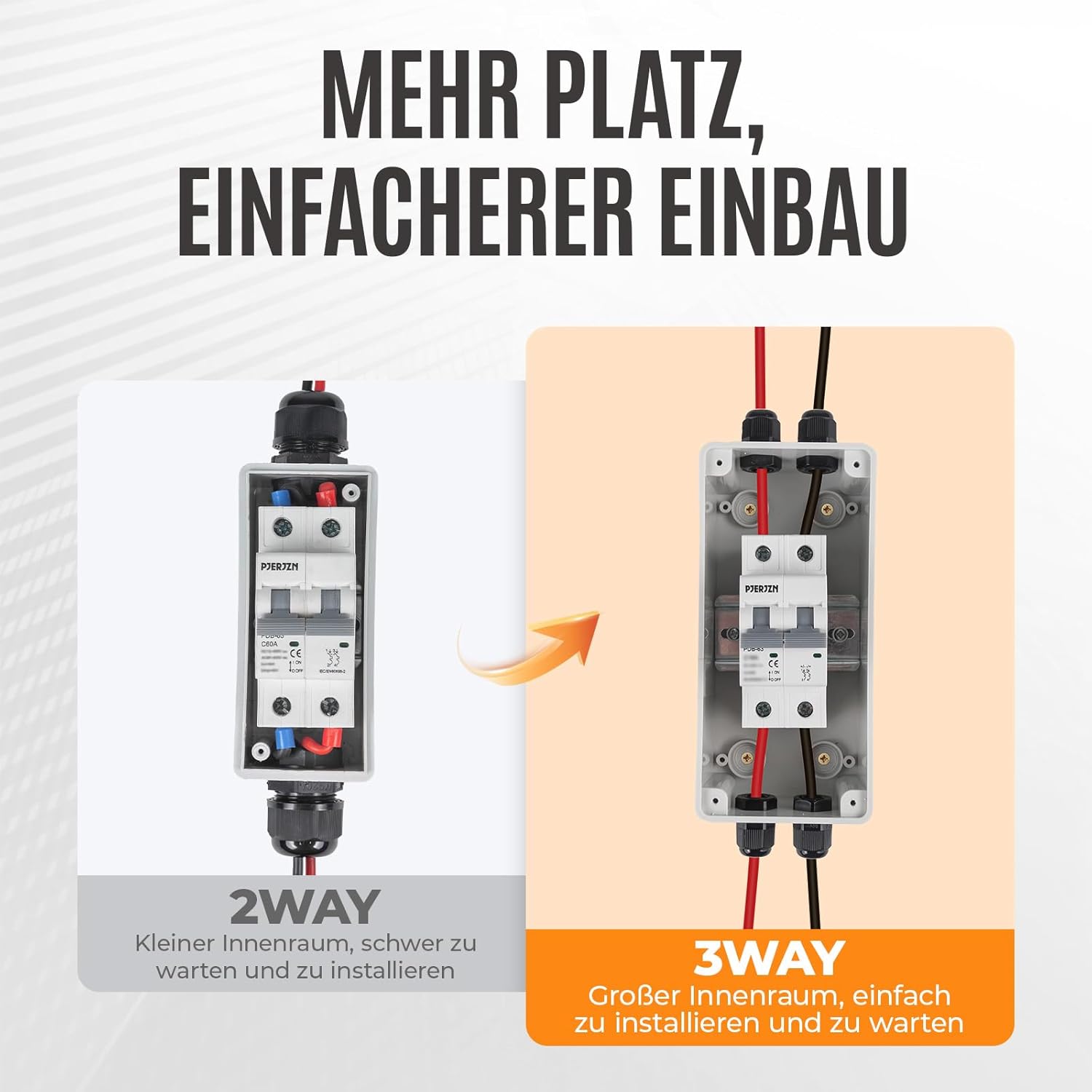 Thumbnail 5 de PJERJZN DC Trennschalter für PV-Anlagen (1000 V DC) im wasserdichten Gehäuse, 30 A
