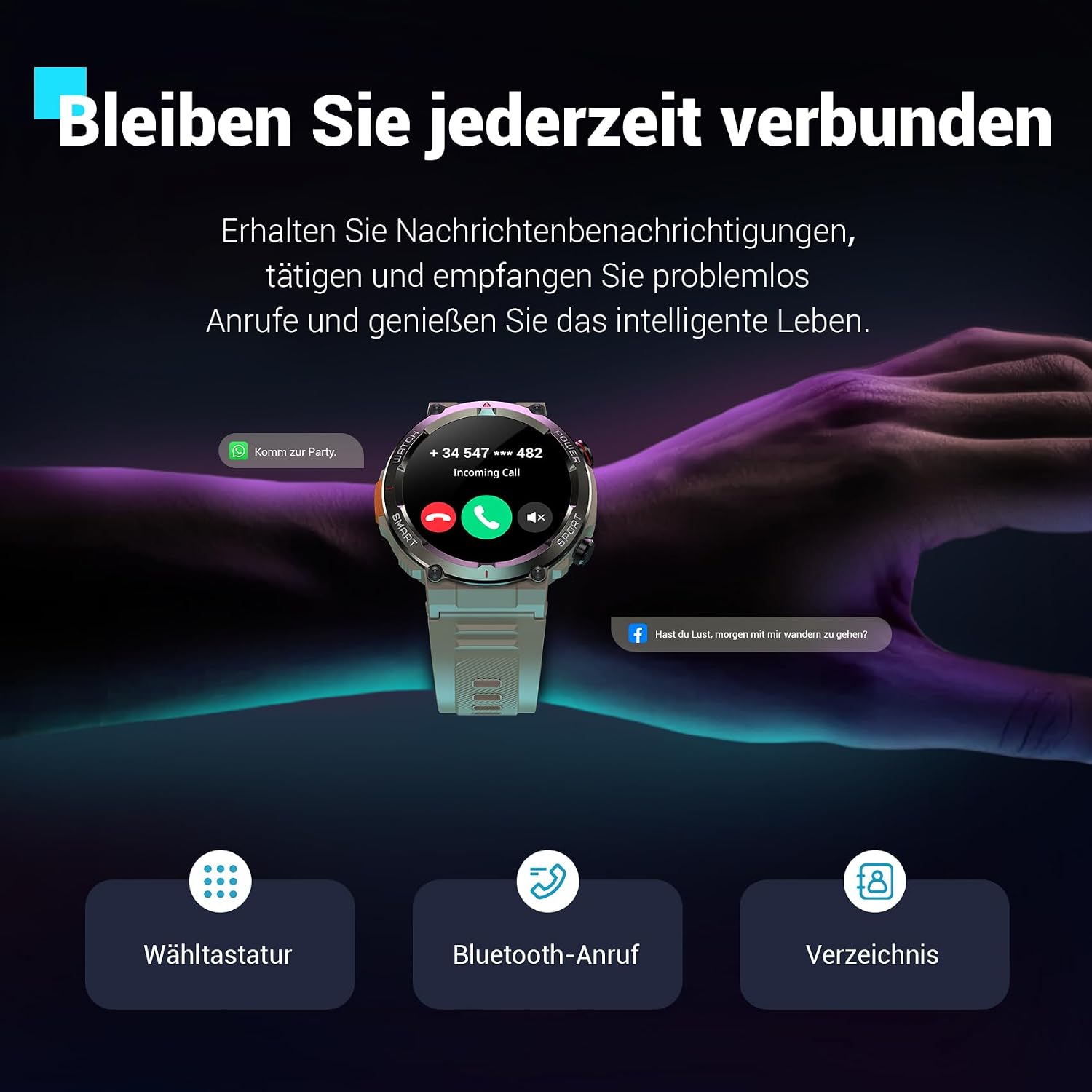 Detalle 2 de Blackview W50pro Smartwatch 100 Tage