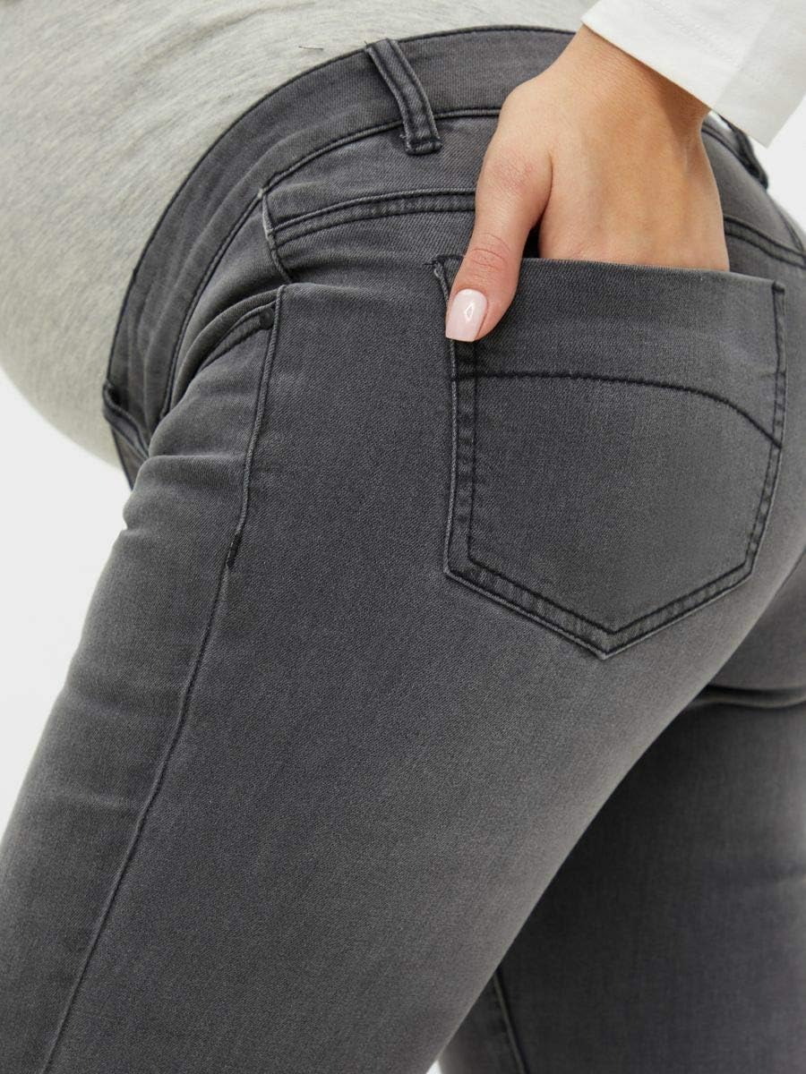 Thumbnail 1 de Mamalicious Mllola Slim Grey Jeans A. Noos Trouser – Fünf-Taschen, verstellbarer Bund