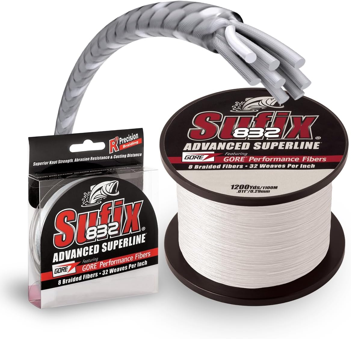 Detalle 2 de Sufix 660-010GH 832 Braid Fishing Line, 10 lb, Ghost, 150 Yds
