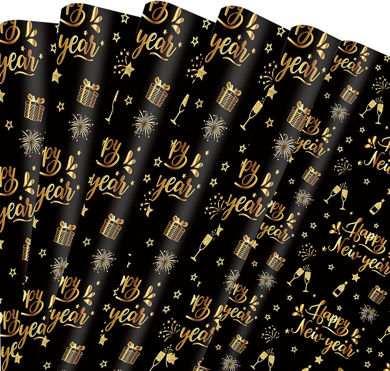 Thumbnail 6 de 12 Pcs Happy Birthday Wrapping Paper Sheets – Kraft, 50x69 cm, Recyclable & Loose-Leaf Gift Wrap (6 designs)