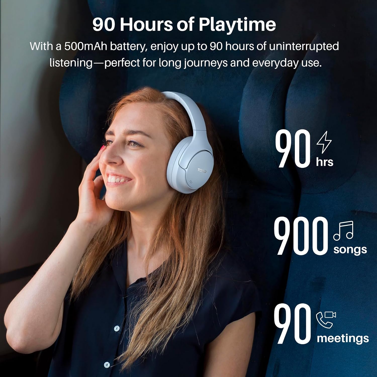 Thumbnail 4 de TOZO HT3 Bluetooth Headphones with Active Noise Cancelling and 90-Hour Battery