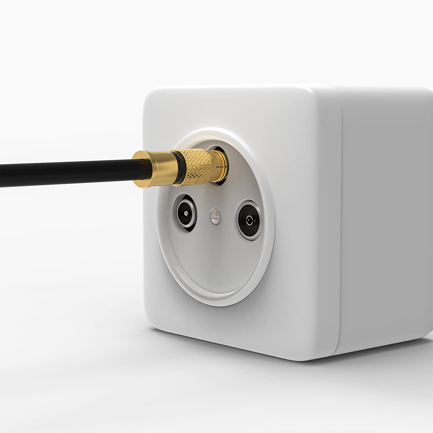 Detalle de RedStar24 SAT Kabel 1 m 135 dB – Koaxial Antennenkabel mit Quick F-Stecker, 75 Ω, 5‑fach geschirmt
