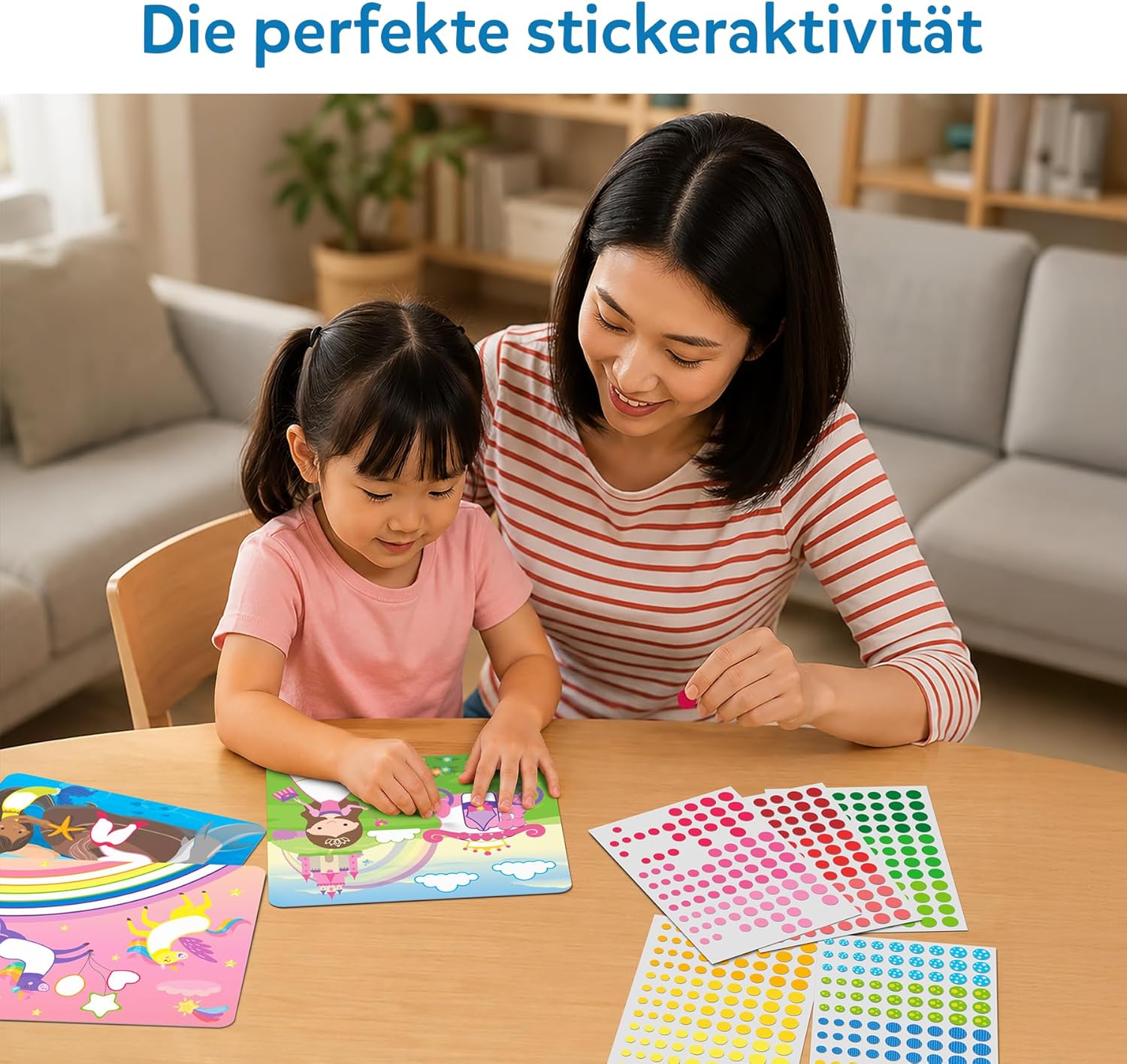 Detalle de Skillmatics Bastelaktivität – Pünktchen spaß! Stickerkunst ohne Saubermachen, 8 Bilder voller Prinzessinnen & Einhörner