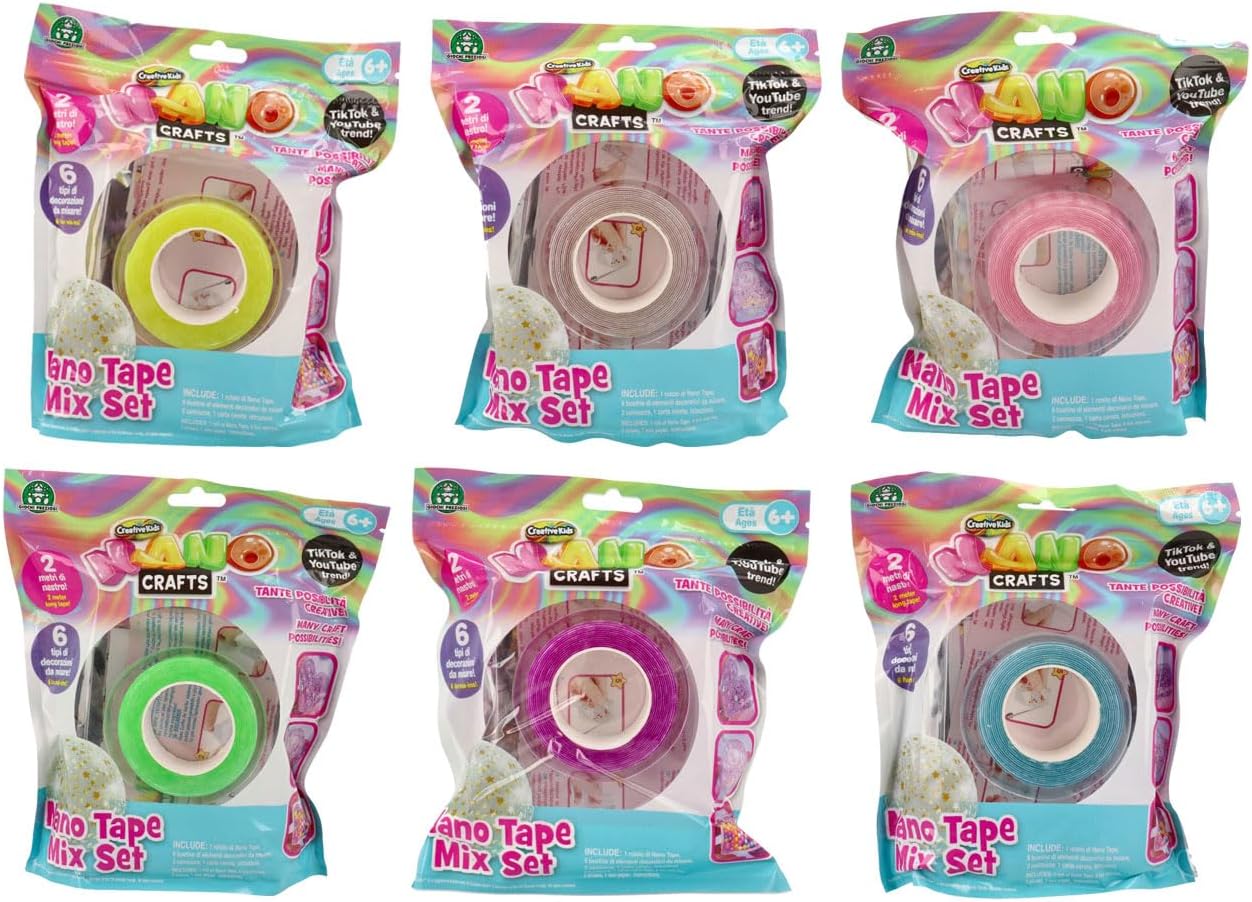 Detalle de Giochi Preziosi NAF01000 Nano Craft nano-tape set met rietjes en confetti