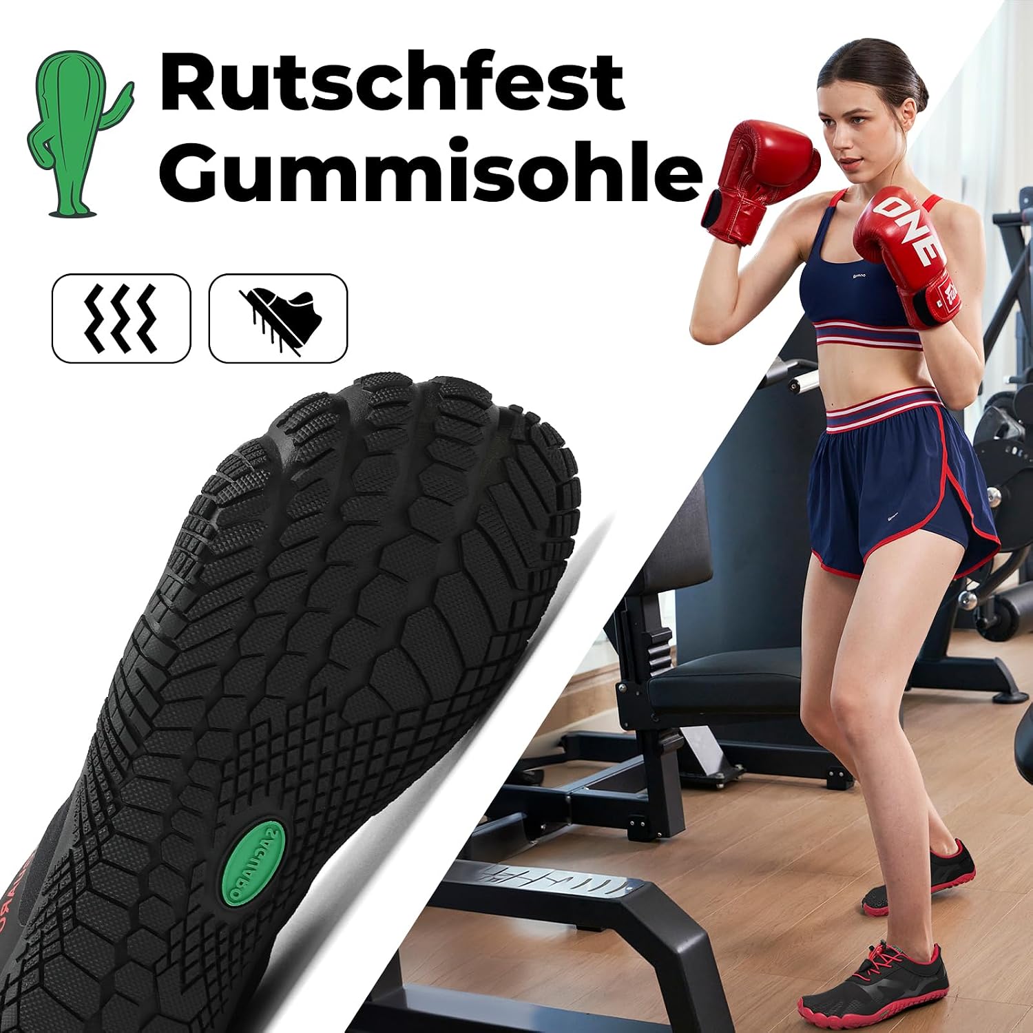Detalle 2 de SAGUARO Unisex Barfußschuhe Outdoor mit Zehenbereich und Zero-Drop-Sohle (Gr. 36–48)