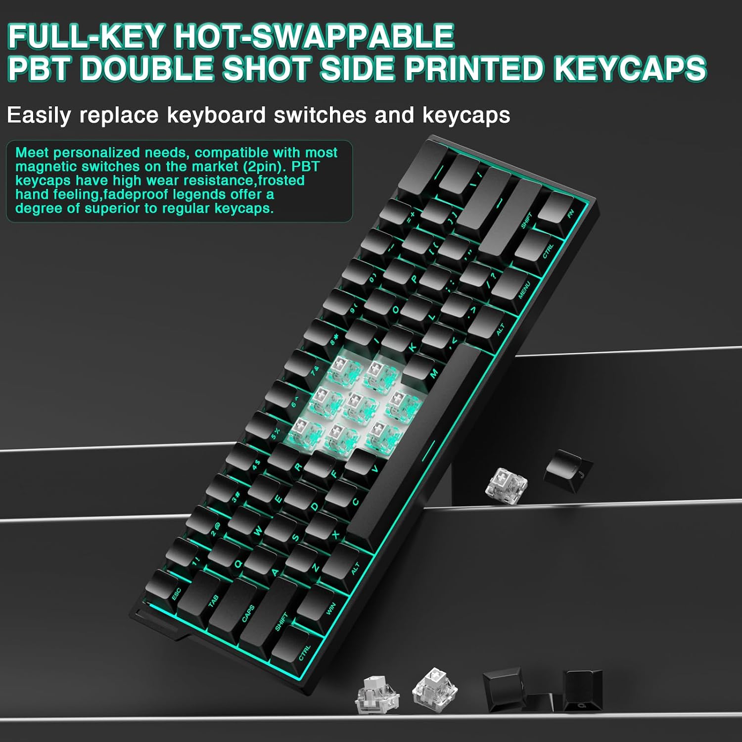 Thumbnail 6 de AULA MINI60 HE PRO Wireless Gaming Keyboard 60%: Hall Effect, 8000Hz, Tri-Mode