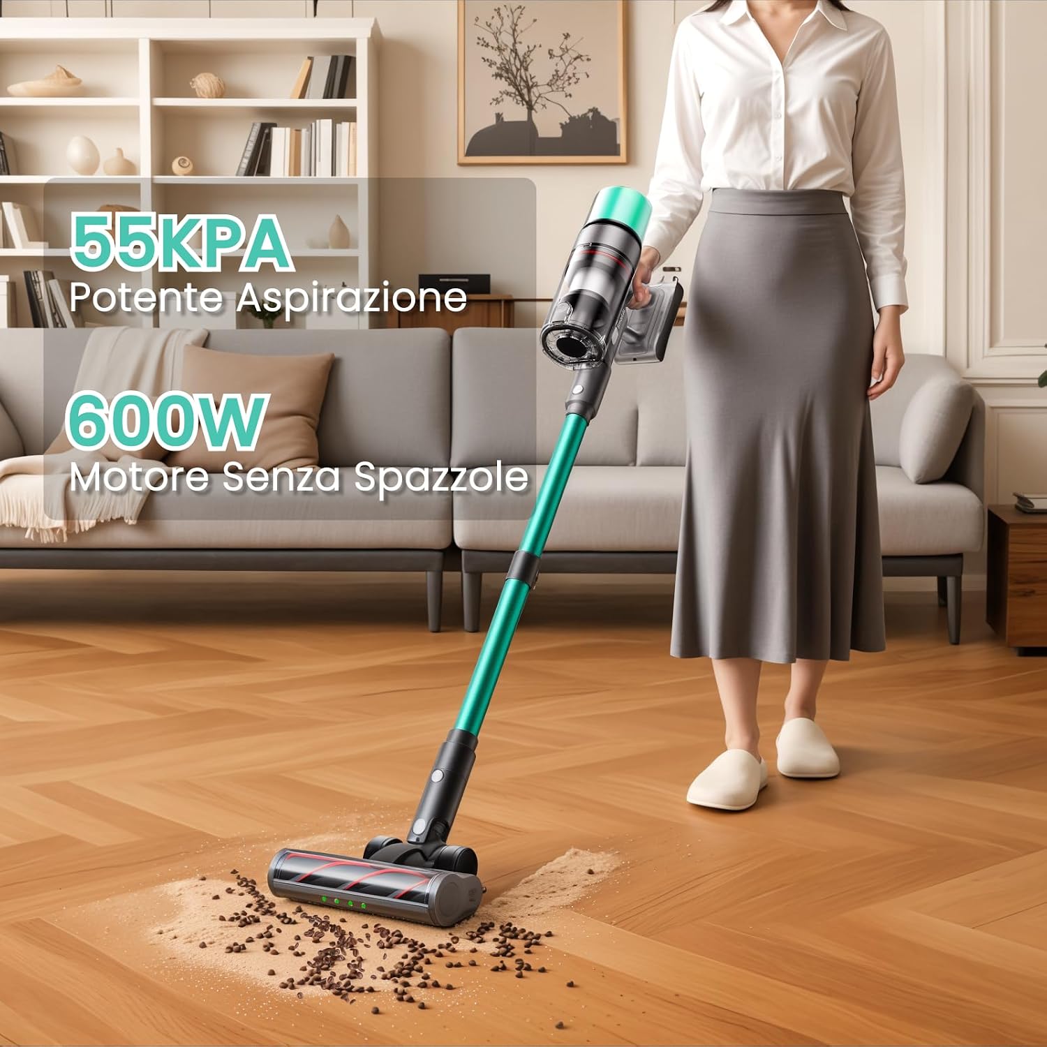 Detalle 2 de SmartAI V5 aspirapolvere senza fili 55 kPa/600 W 🧹