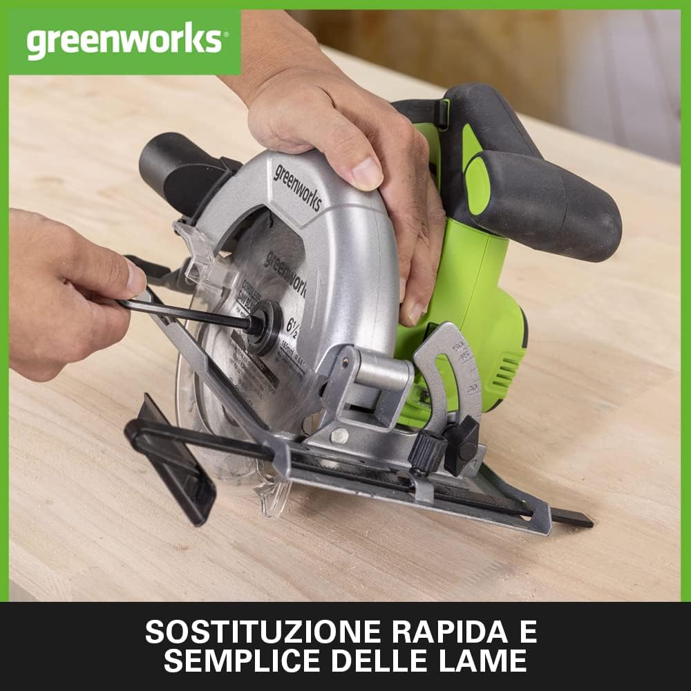 Detalle de Greenworks GD24KSK2 sega circolare 4.800 giri/min